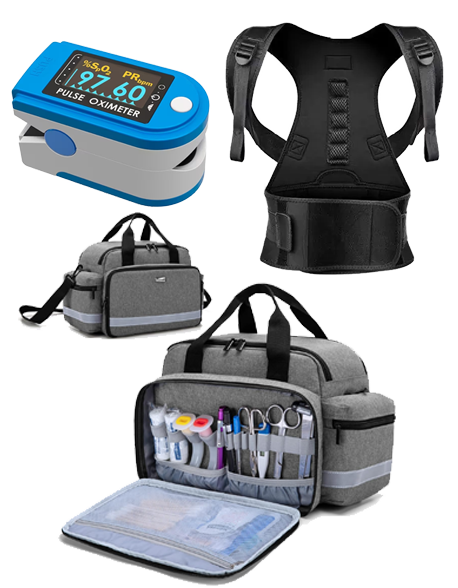 Back Brace + Medical Bag + Pulse Oximeter
